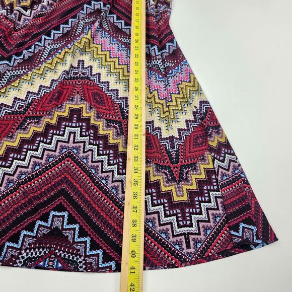 Jones Studio Sleeveless Aztec Swing Dress Womens Plus Size 2X Multicolor Chevron - Picture 11 of 11